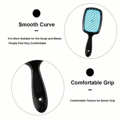 Hollow Out Hairdressing Comb Anti-Static Detangling Hair Brush Scalp Massage Hair Brush For All Hair Types DailySale