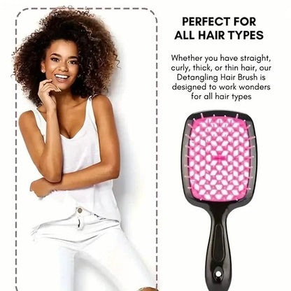 Hollow Out Hairdressing Comb Anti-Static Detangling Hair Brush Scalp Massage Hair Brush For All Hair Types DailySale