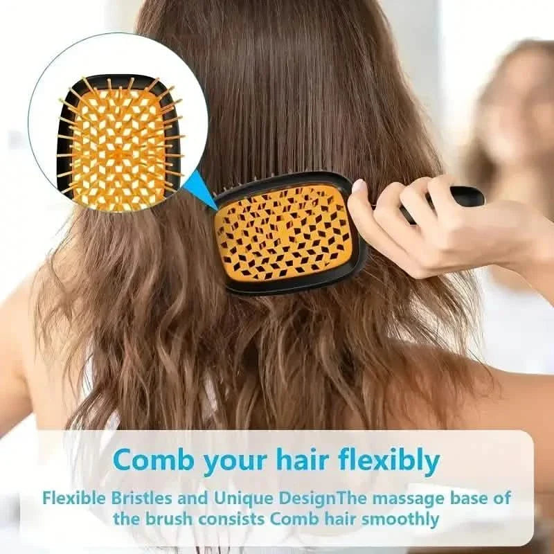 Hollow Out Hairdressing Comb Anti-Static Detangling Hair Brush Scalp Massage Hair Brush For All Hair Types DailySale