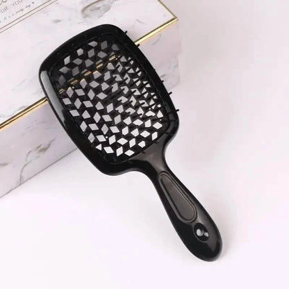 Hollow Out Hairdressing Comb Anti-Static Detangling Hair Brush Scalp Massage Hair Brush For All Hair Types DailySale
