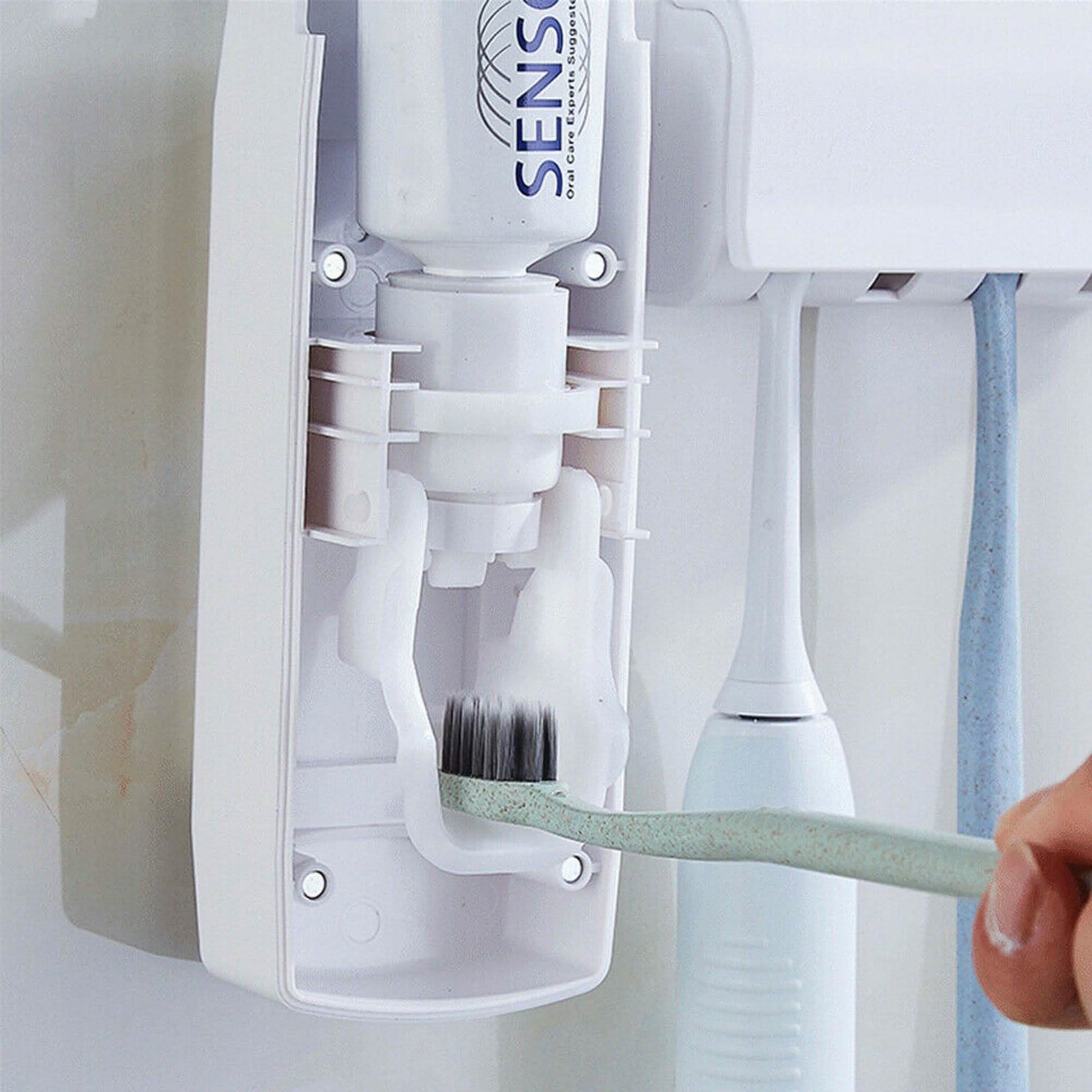 Home Automatic Toothpaste Dispenser + 5 Toothbrush Holder Set DailySale