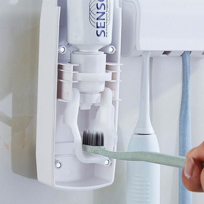 Home Automatic Toothpaste Dispenser + 5 Toothbrush Holder Set DailySale