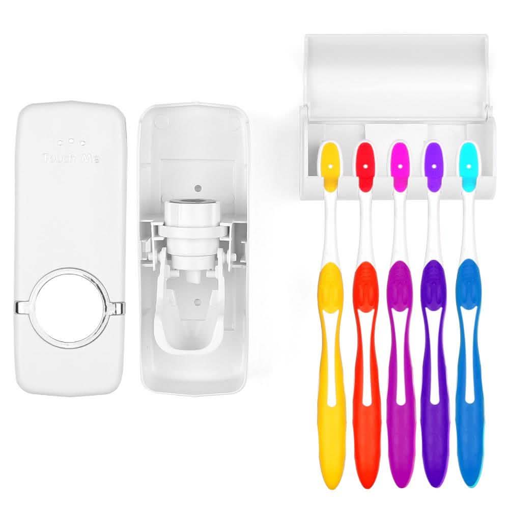 Home Automatic Toothpaste Dispenser + 5 Toothbrush Holder Set DailySale