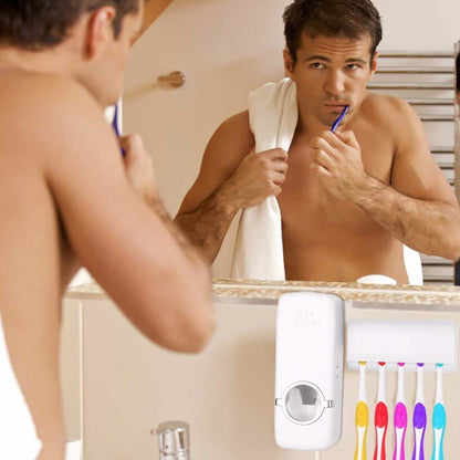 Home Automatic Toothpaste Dispenser + 5 Toothbrush Holder Set DailySale