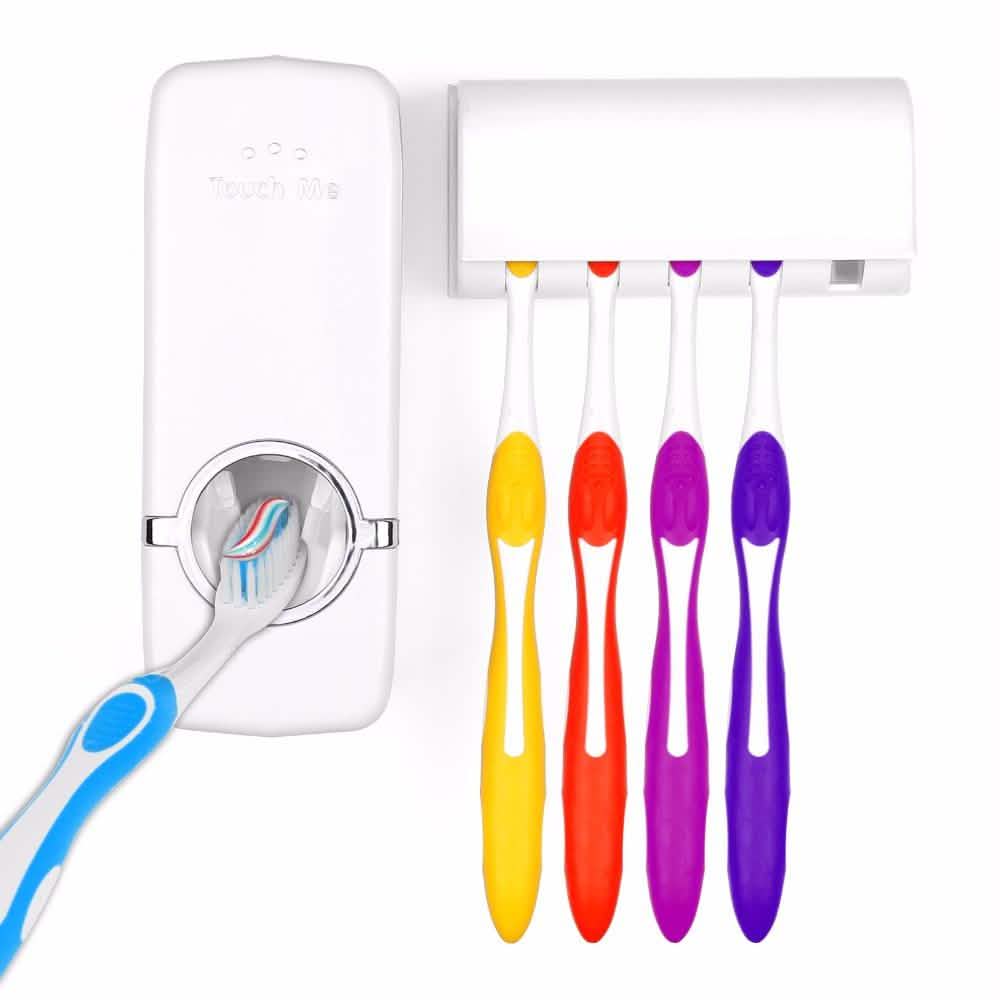 Home Automatic Toothpaste Dispenser + 5 Toothbrush Holder Set DailySale