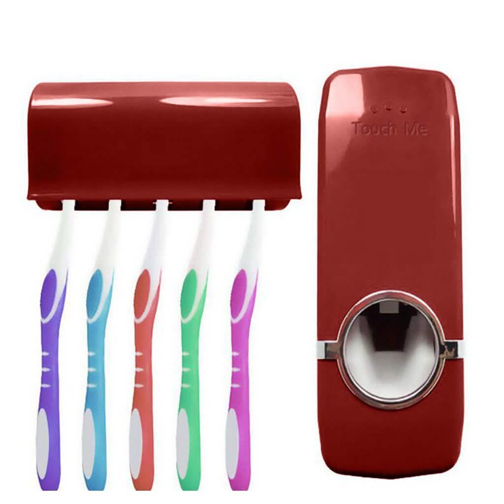 Home Automatic Toothpaste Dispenser + 5 Toothbrush Holder Set DailySale