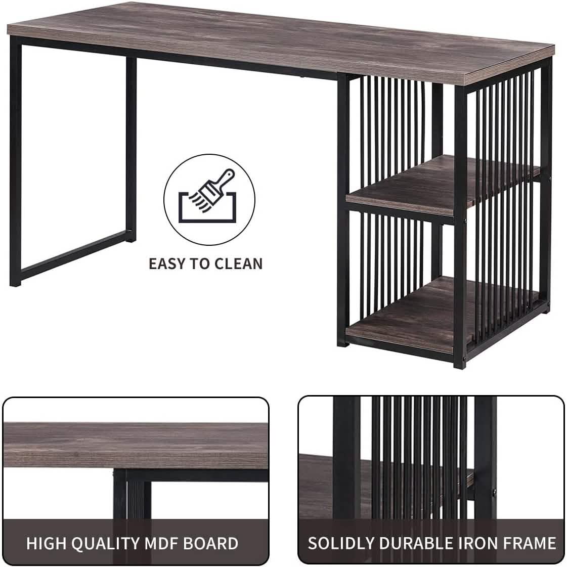 Home Office Computer Desk with 2 Open Storage Shelves DailySale