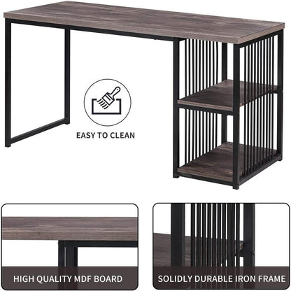 Home Office Computer Desk with 2 Open Storage Shelves DailySale