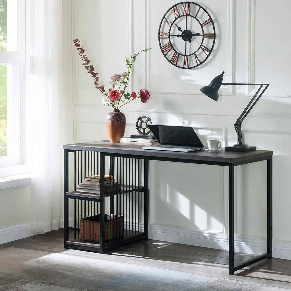 Home Office Computer Desk with 2 Open Storage Shelves DailySale