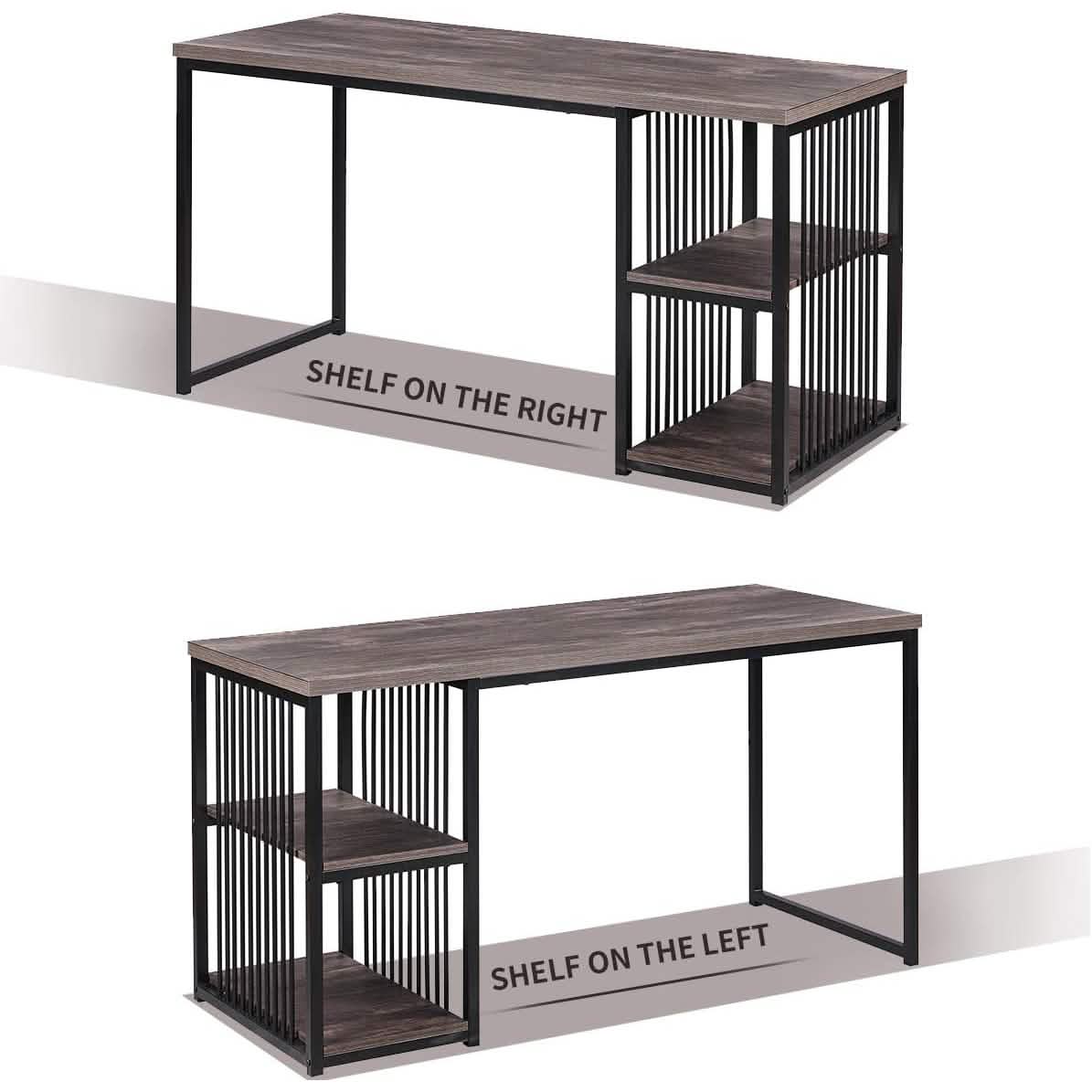 Home Office Computer Desk with 2 Open Storage Shelves DailySale