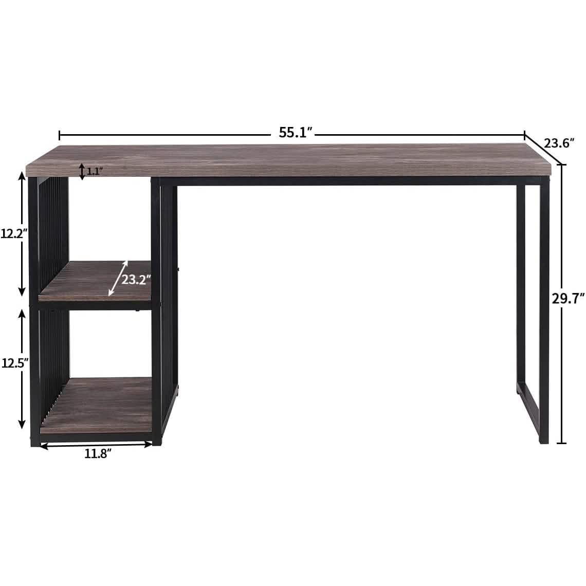 Home Office Computer Desk with 2 Open Storage Shelves DailySale