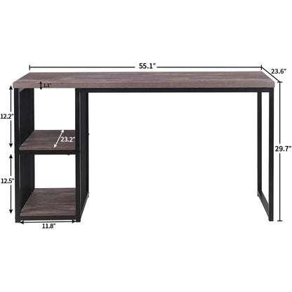 Home Office Computer Desk with 2 Open Storage Shelves DailySale