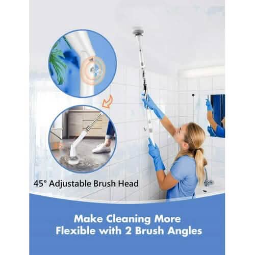 Homitt Cordless Electric Spin Scrubber with 4 Brush Heads & Extension Arm DailySale
