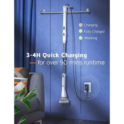 Homitt Cordless Electric Spin Scrubber with 4 Brush Heads & Extension Arm DailySale