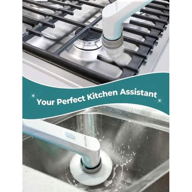 HOMITT Cordless Power Scrubber Electric with 3 Cleaning Brush Heads DailySale