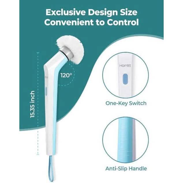 HOMITT Cordless Power Scrubber Electric with 3 Cleaning Brush Heads DailySale