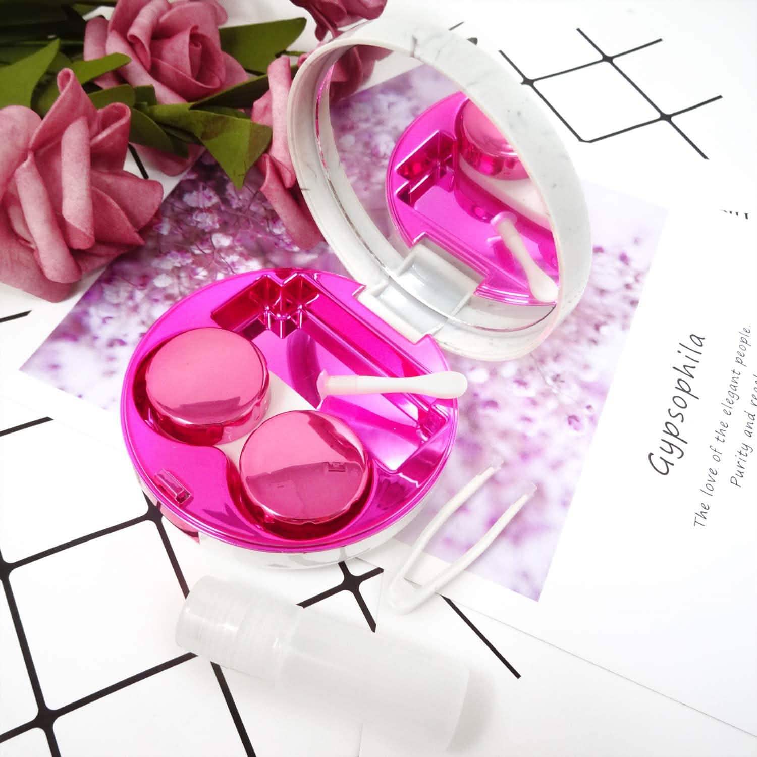 Honbay Fashion Marble Contact Lens Case with Mirror DailySale