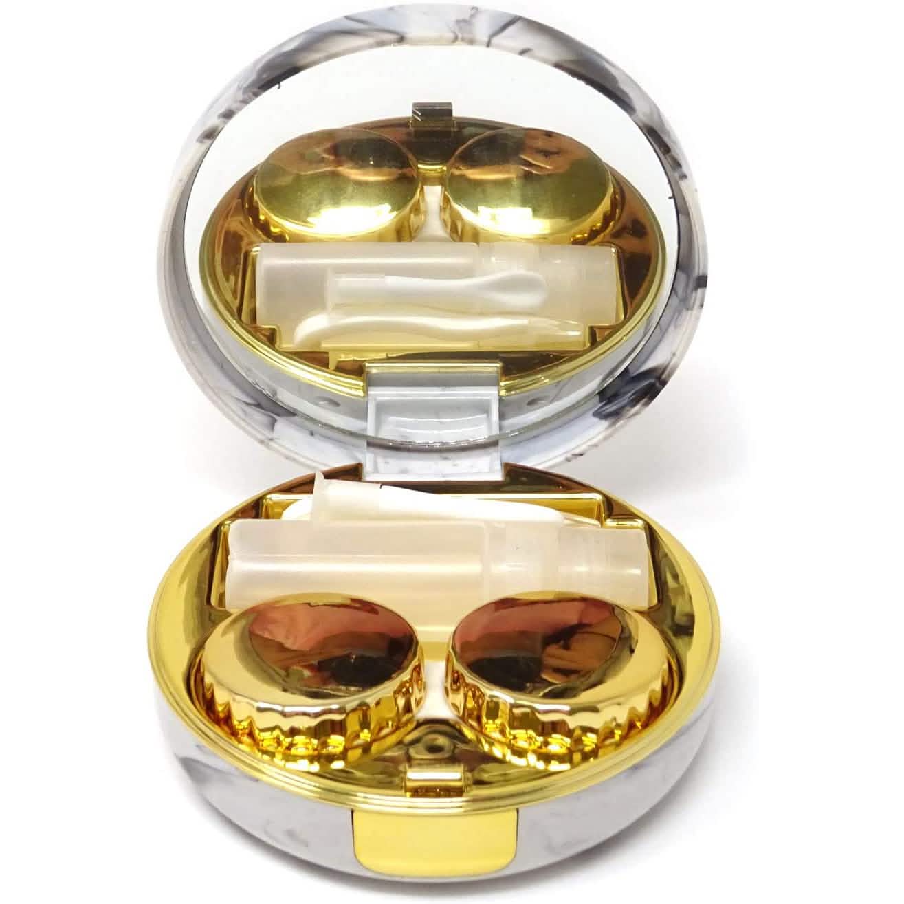 Honbay Fashion Marble Contact Lens Case with Mirror DailySale