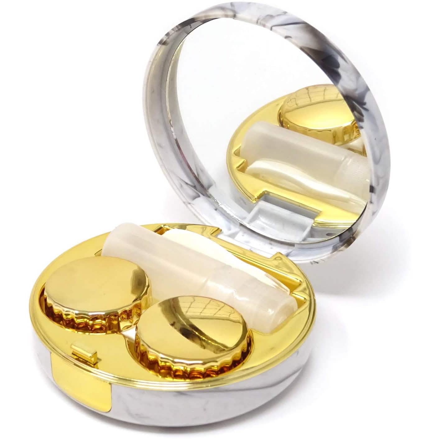 Honbay Fashion Marble Contact Lens Case with Mirror DailySale