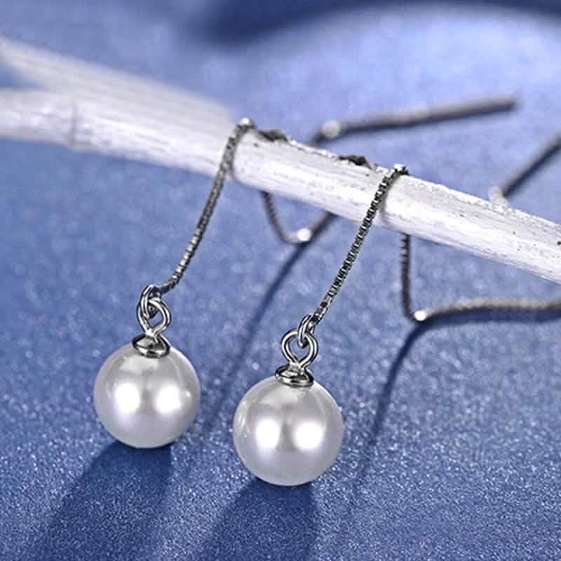 Hongye Big Natural Pearls Ear Line Super Long 925 Silver Drop Earrings DailySale