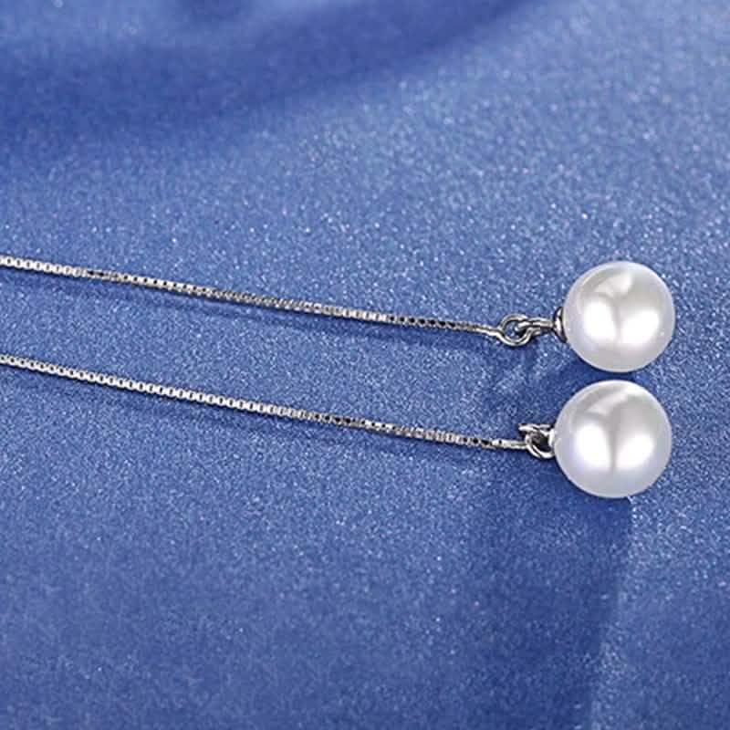 Hongye Big Natural Pearls Ear Line Super Long 925 Silver Drop Earrings DailySale