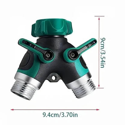 Hose Splitter 2 Way 3/4" Faucet Y Connector with Shut-off Valve DailySale
