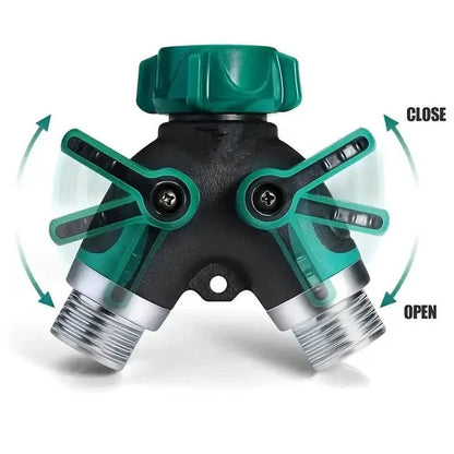 Hose Splitter 2 Way 3/4" Faucet Y Connector with Shut-off Valve DailySale