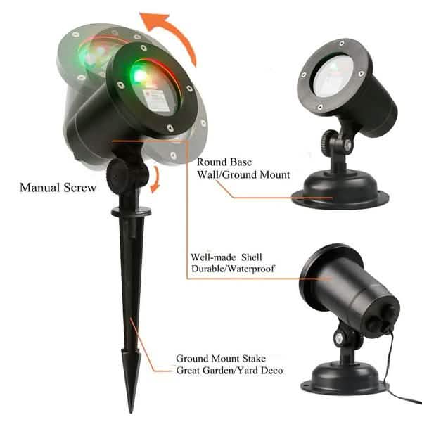 Hot Outdoor Indoor Waterproof Green & Red Laser Projector Light DailySale