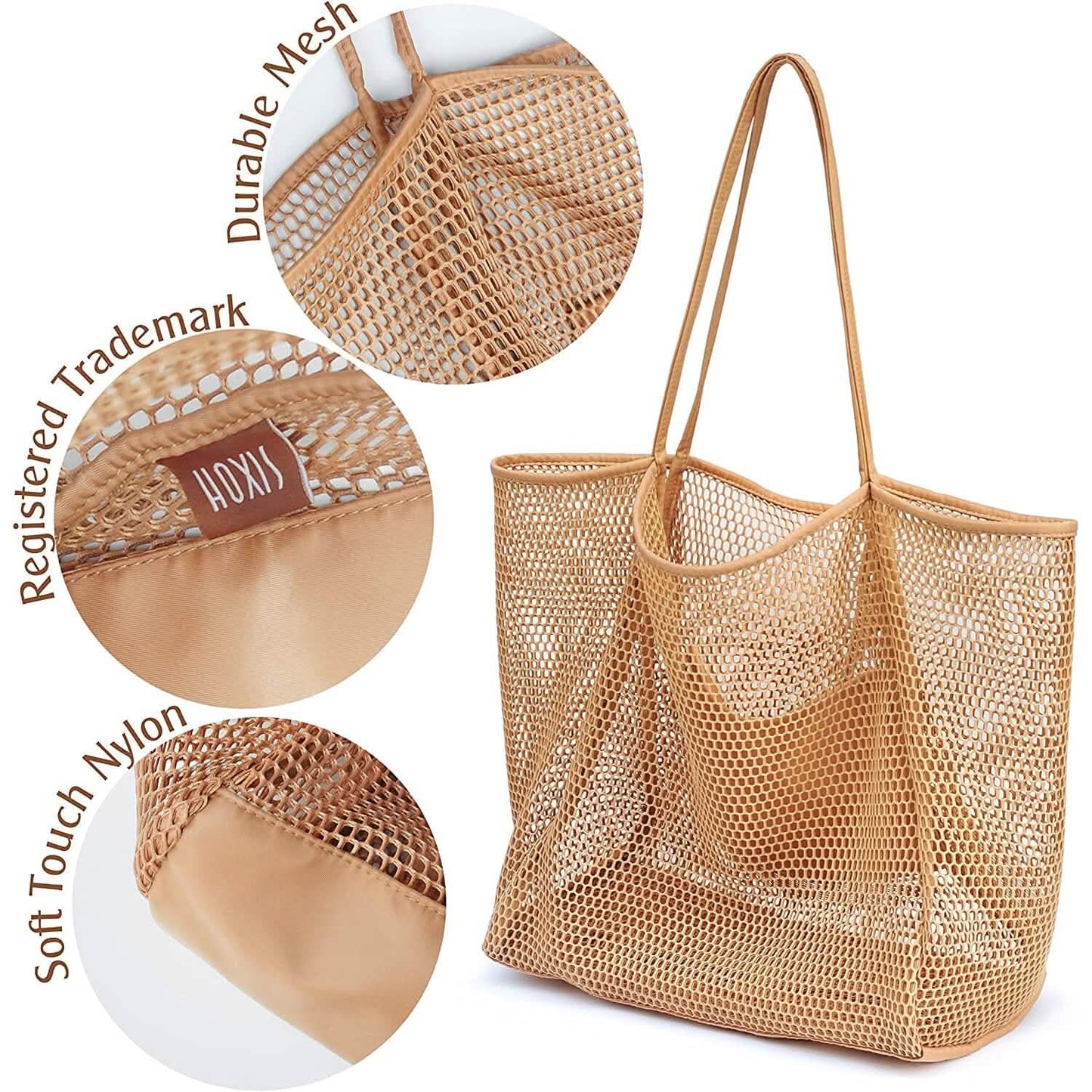 HOXIS Mesh Beach Tote Women's Shoulder Bag DailySale