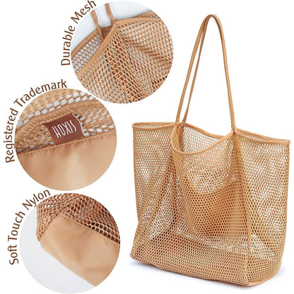 HOXIS Mesh Beach Tote Women's Shoulder Bag DailySale