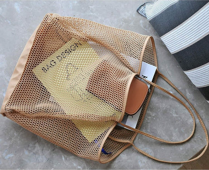 HOXIS Mesh Beach Tote Women's Shoulder Bag DailySale