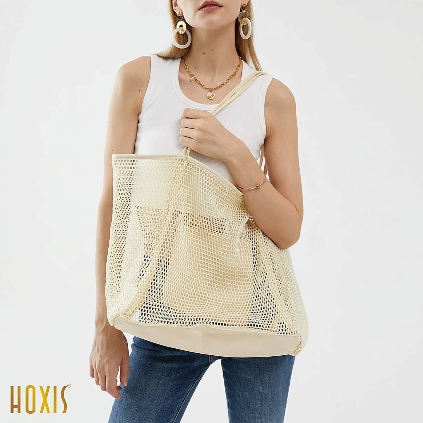 HOXIS Mesh Beach Tote Women's Shoulder Bag DailySale