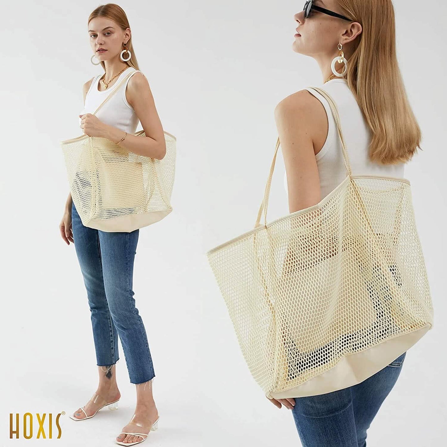 HOXIS Mesh Beach Tote Women's Shoulder Bag DailySale