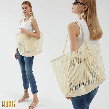 HOXIS Mesh Beach Tote Women's Shoulder Bag DailySale