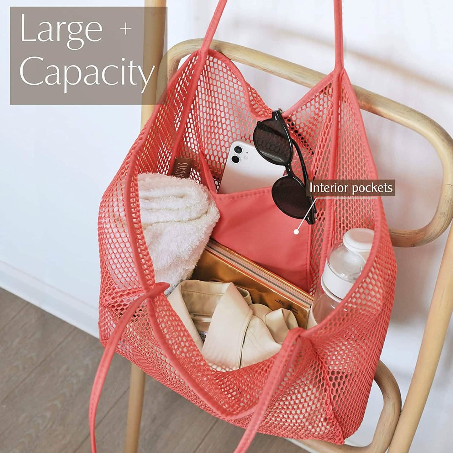 HOXIS Mesh Beach Tote Women's Shoulder Bag DailySale