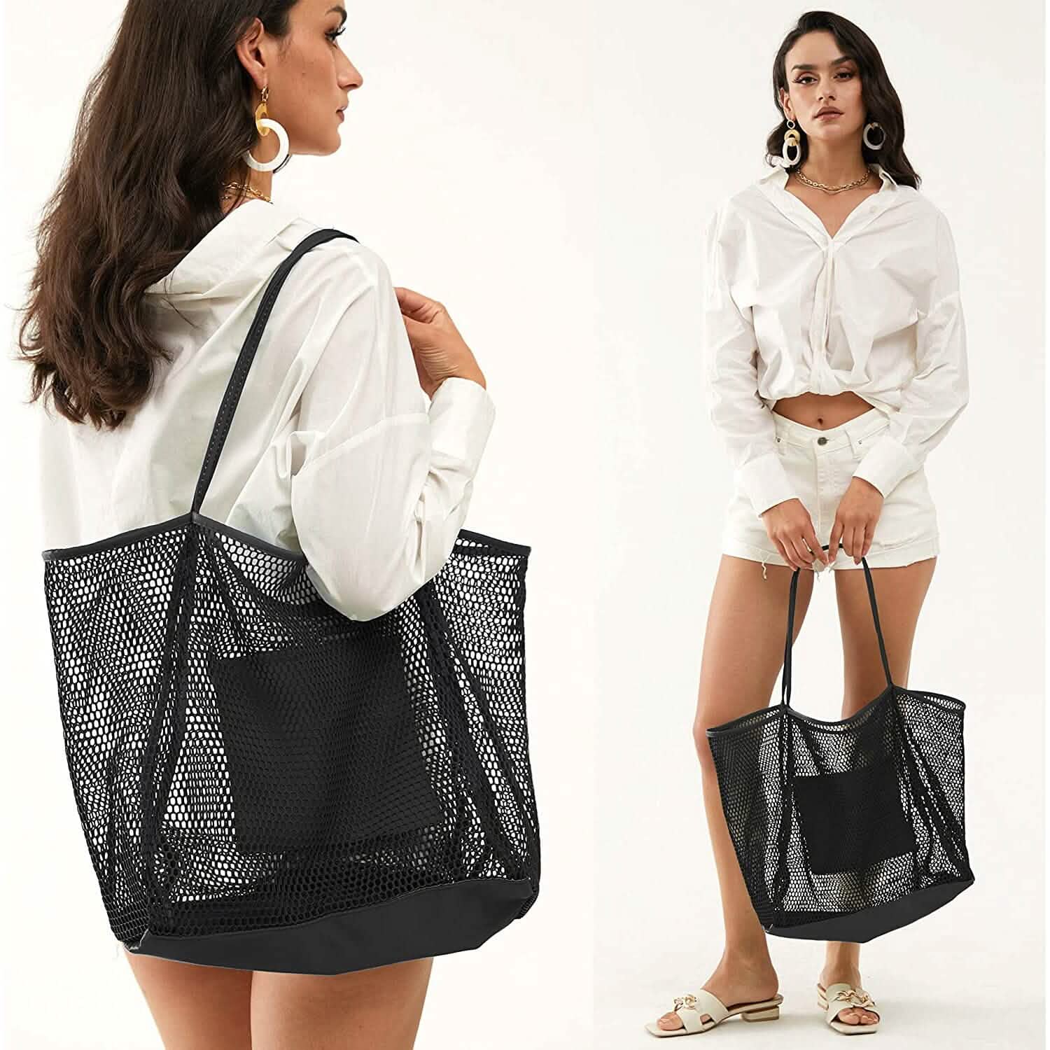 HOXIS Mesh Beach Tote Women's Shoulder Bag DailySale