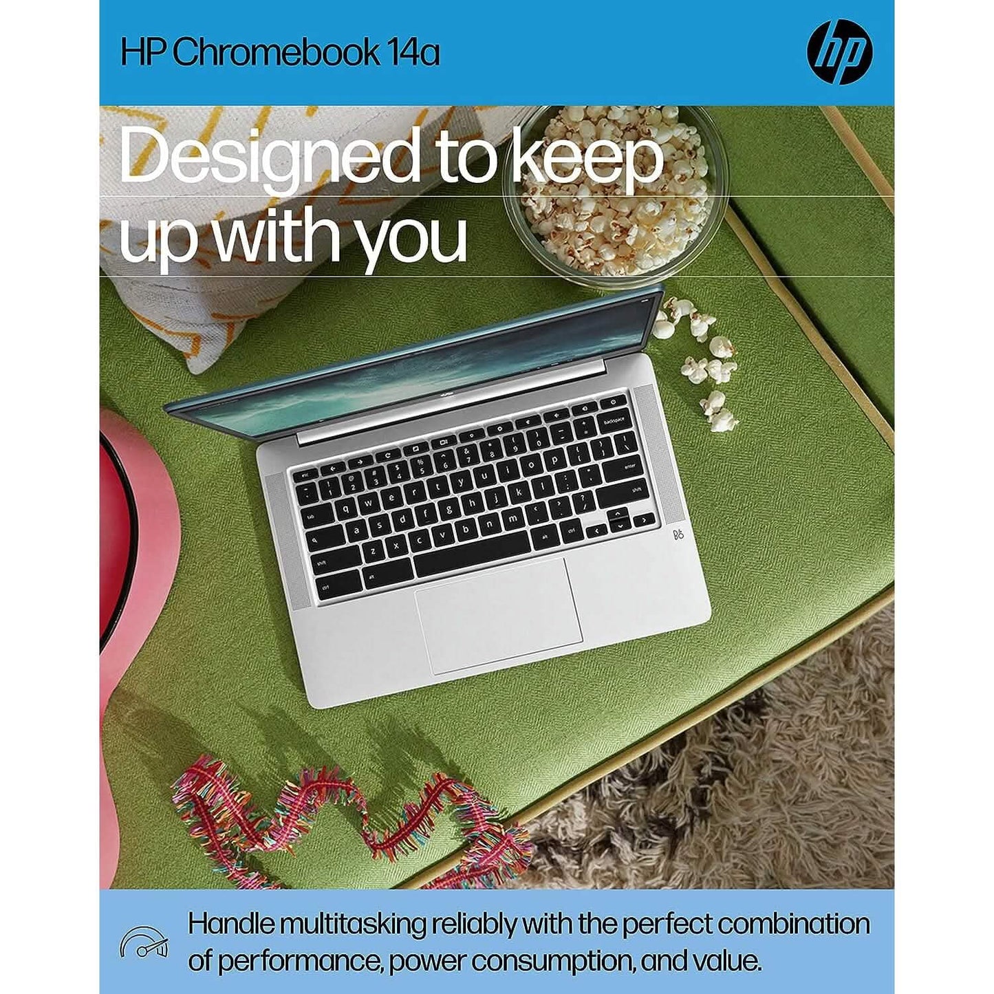 HP 14a-na0220nr, 14" HD Chromebook Intel Celeron N4120, 4GB RAM, 64GB eMMC (Refurbished) DailySale