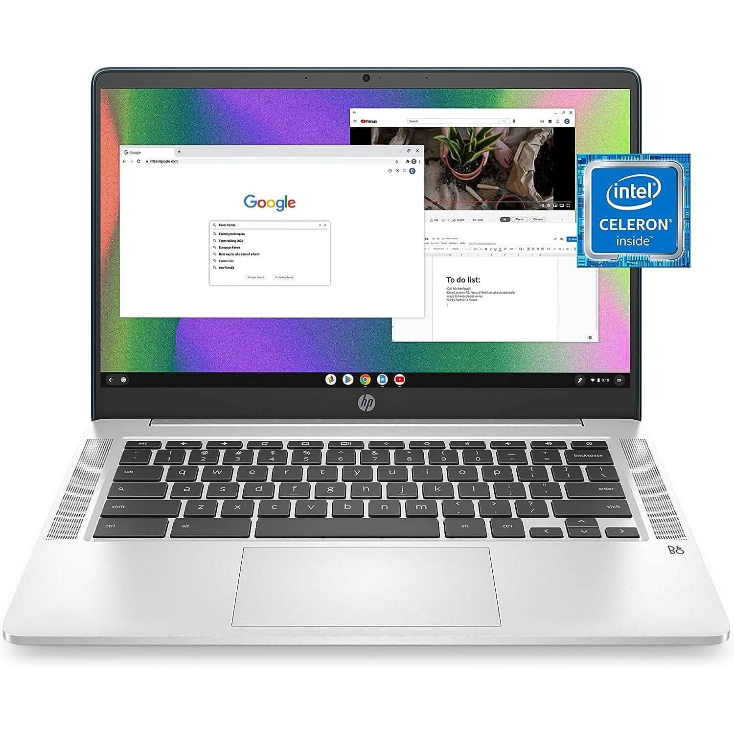 HP 14a-na0220nr, 14" HD Chromebook Intel Celeron N4120, 4GB RAM, 64GB eMMC (Refurbished) DailySale