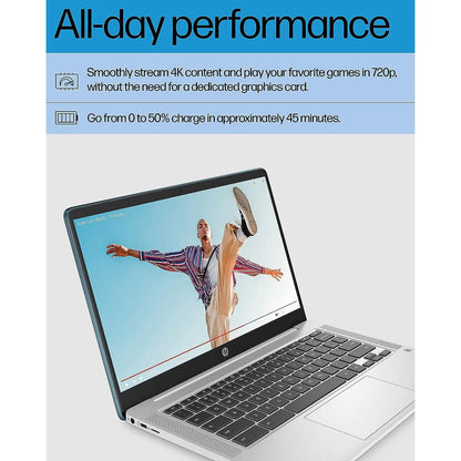 HP 14a-na0220nr, 14" HD Chromebook Intel Celeron N4120, 4GB RAM, 64GB eMMC (Refurbished) DailySale