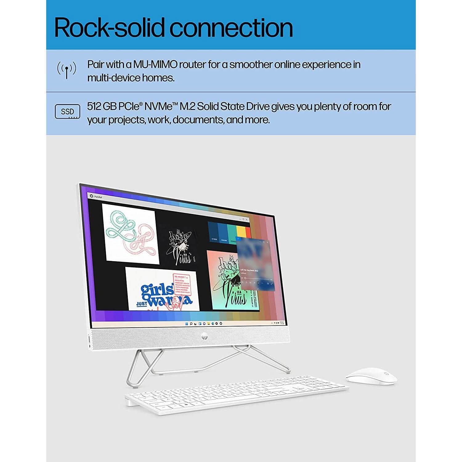 HP All-in-One Bundle PC, 23.8" FHD Touchscreen Display, Intel Core i5-1235U 8GB RAM 512GB SSD (Refurbished) DailySale
