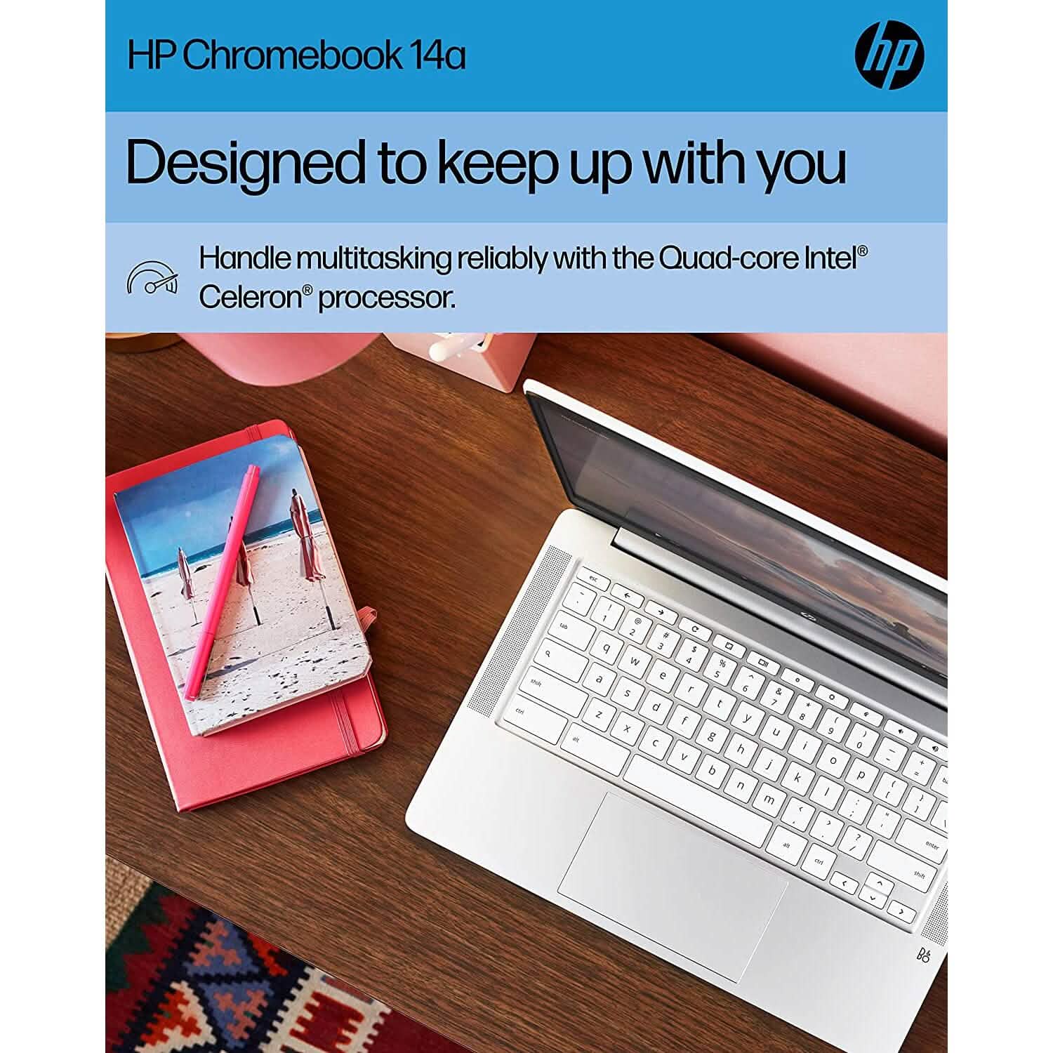 HP Chromebook 14" Laptop Intel Celeron N4120 Processor 4GB RAM 64GB SSD (Refurbished) DailySale