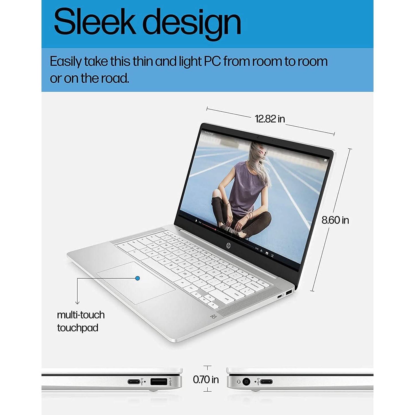 HP Chromebook 14" Laptop Intel Celeron N4120 Processor 4GB RAM 64GB SSD (Refurbished) DailySale