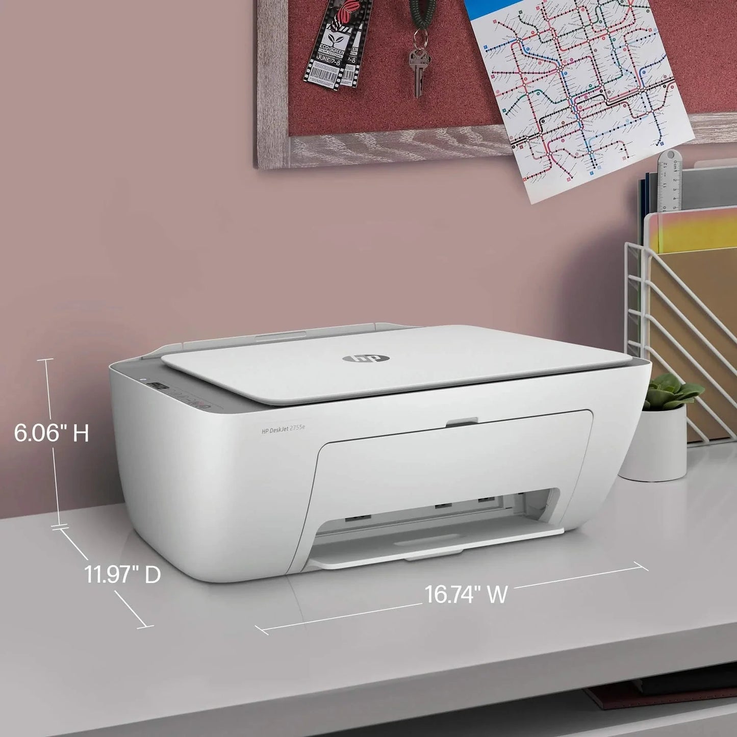HP DeskJet 2755e All-in-One Inkjet Printer Color Mobile Print Copy Scan (Refurbished) DailySale