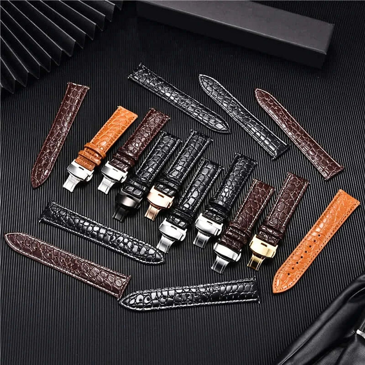 Huawei Watch & Watch GT Crocodile-Pattern Leather Clasp Band BandsCo Straps