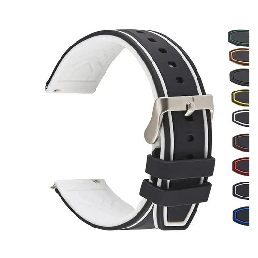 Huawei Watch & Watch GT Two-Tone Silicone Band with Edge Stripes BandsCo Straps