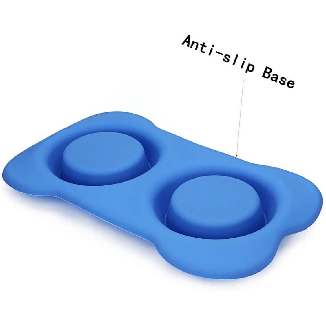 Hubulk 2 Stainless Steel Dog Bowl with No Spill Non-Skid Silicone Mat DailySale