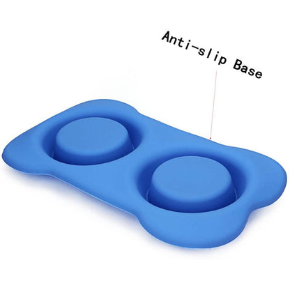 Hubulk 2 Stainless Steel Dog Bowl with No Spill Non-Skid Silicone Mat DailySale