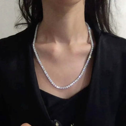 Huge 23 Ct TW Round Cut Natural Diamond Tennis Necklace 14K White Gold 18" DailySale