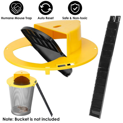 Humane Bucket Lid Mouse Trap with Ladder Auto Reset DailySale