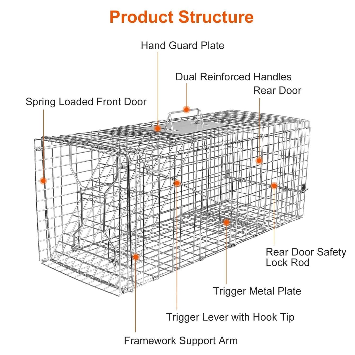 Humane Catch Release Live Animal Collapsible Galvanized Wire Trap Cage DailySale